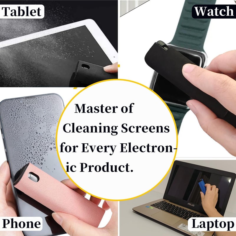 Hatstart Car Screen Cleaner Spray and Wipe for Women, Cell Phone Touchscreen Cleaning Wiper Kit Accessories for MacBook Display iPad iPhone Mac Laptop Computer Monitor TV Screens, Black Grey White - Image 4